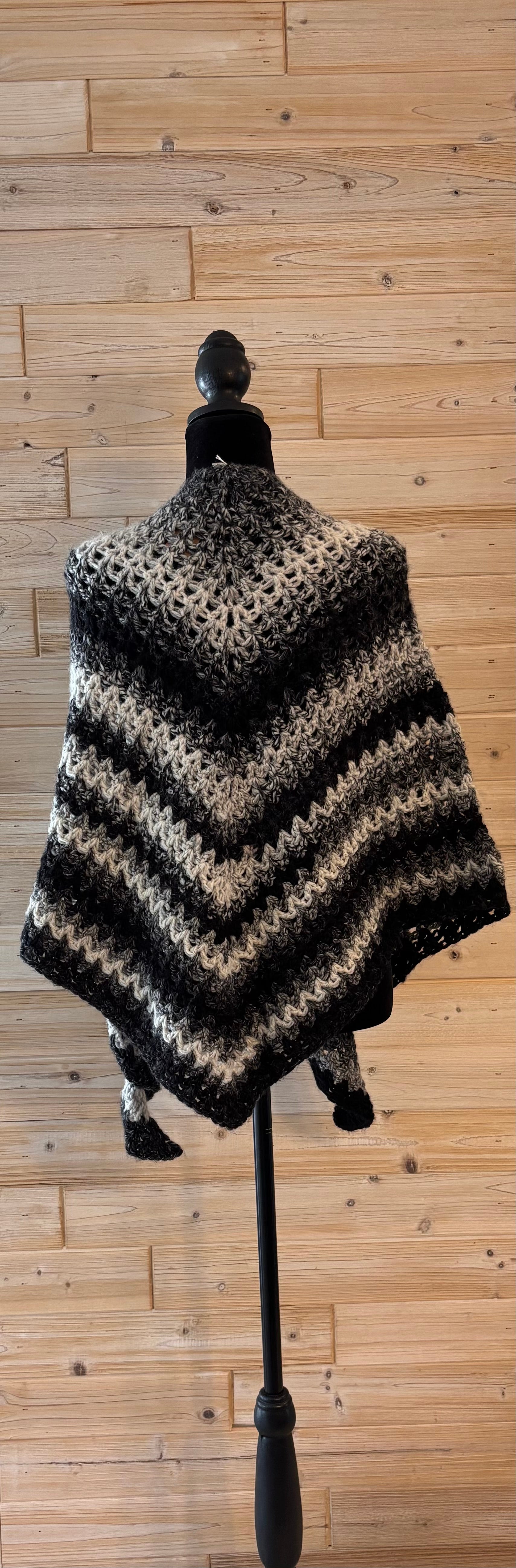 Midnight Frost Textured Shawl