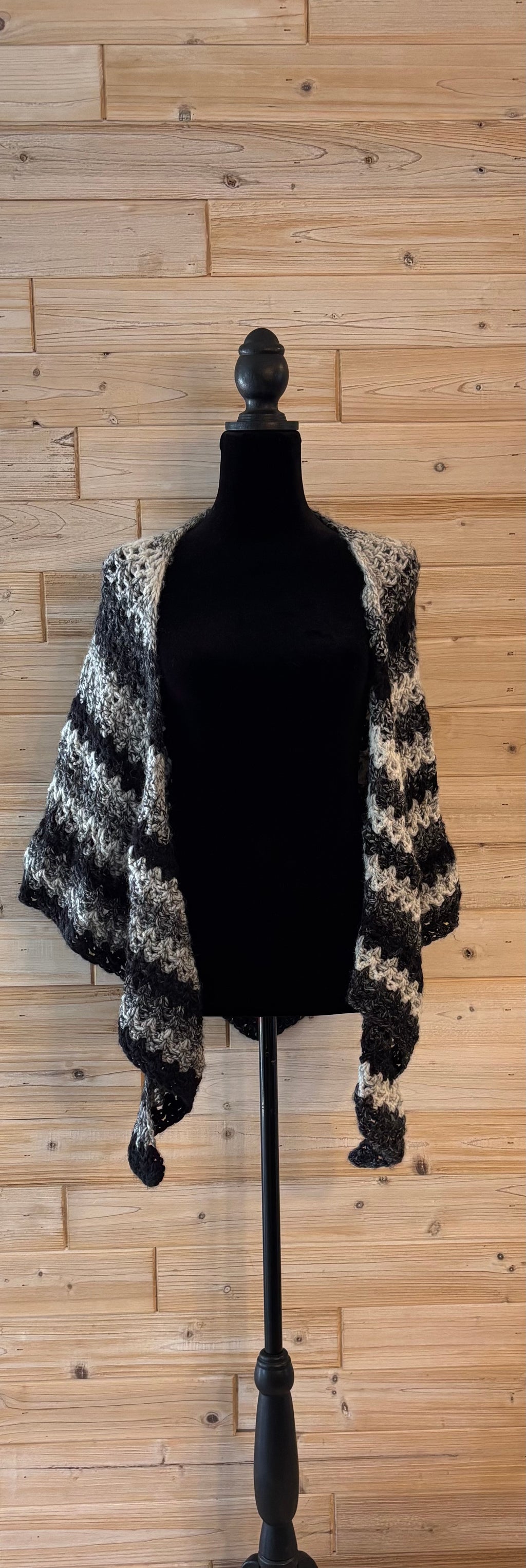 Midnight Frost Textured Shawl