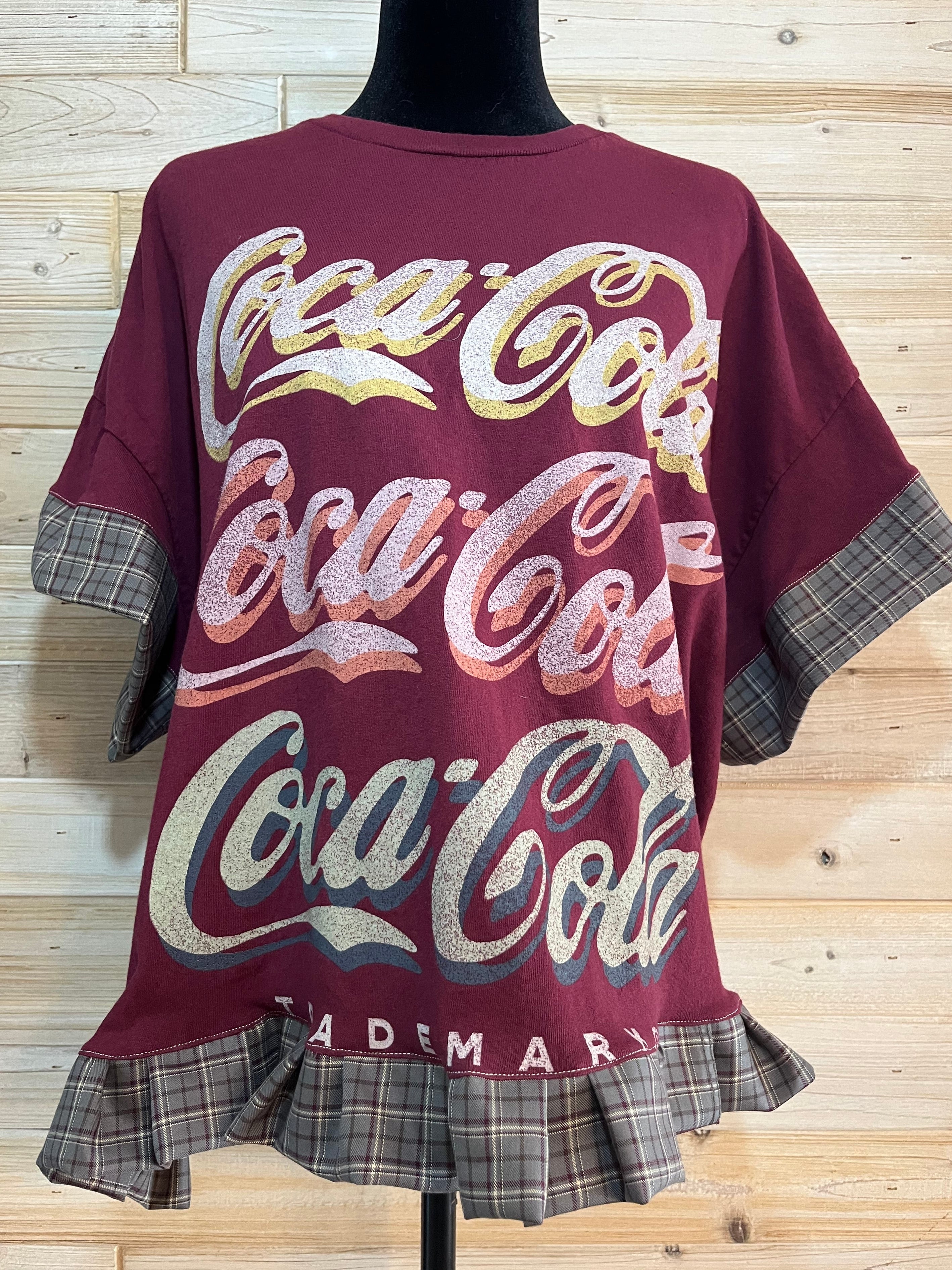 One-of-a-Kind Upcycled Coca-Cola® Cropped Ruffle T-shirt – XXL