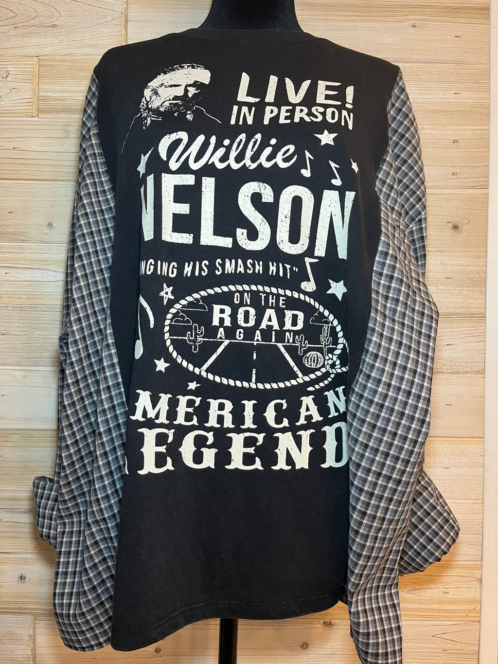One-of-a-Kind Upcycled Willie Nelson T-shirt - One Size S
