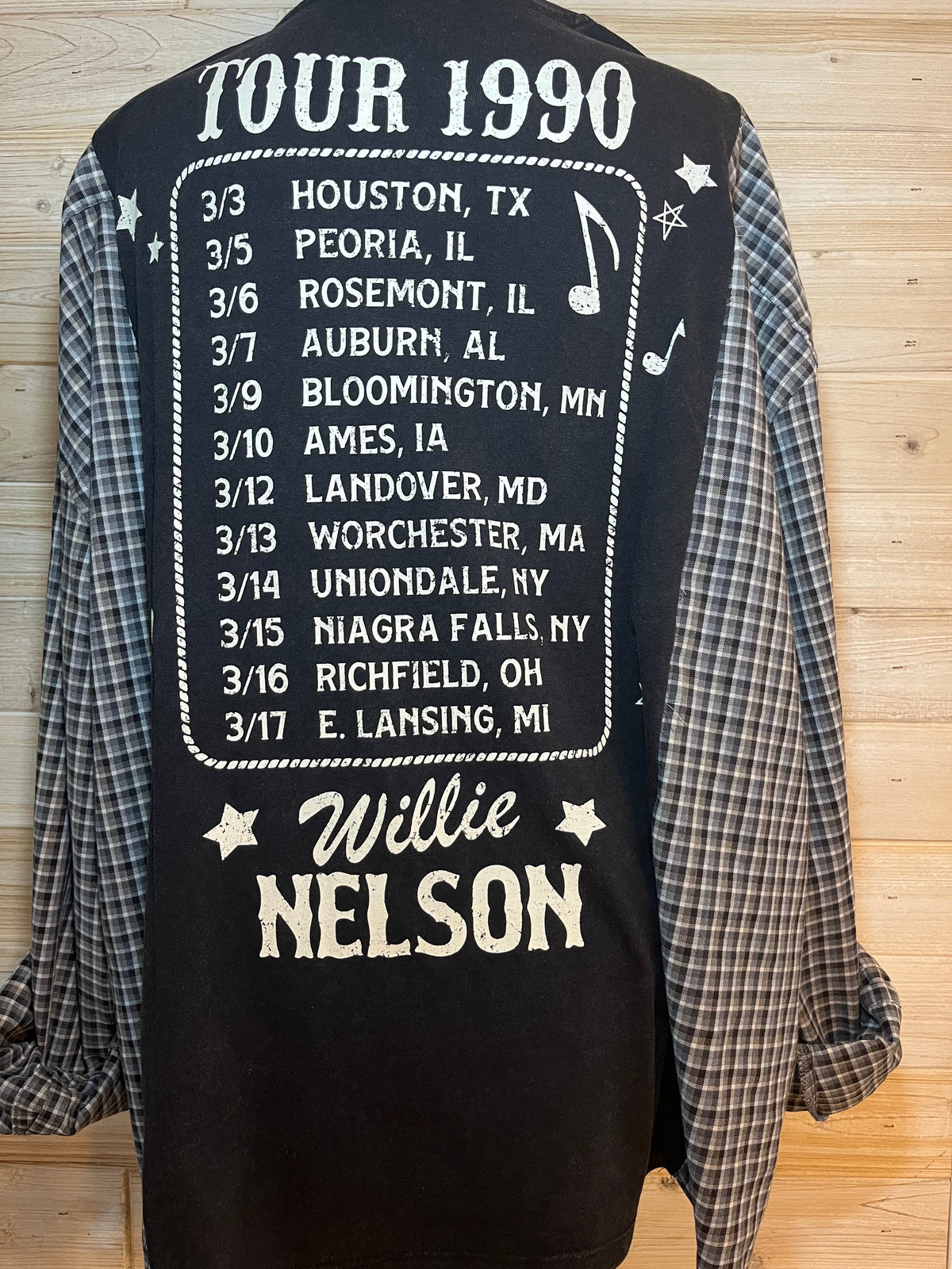One-of-a-Kind Upcycled Willie Nelson T-shirt - One Size S