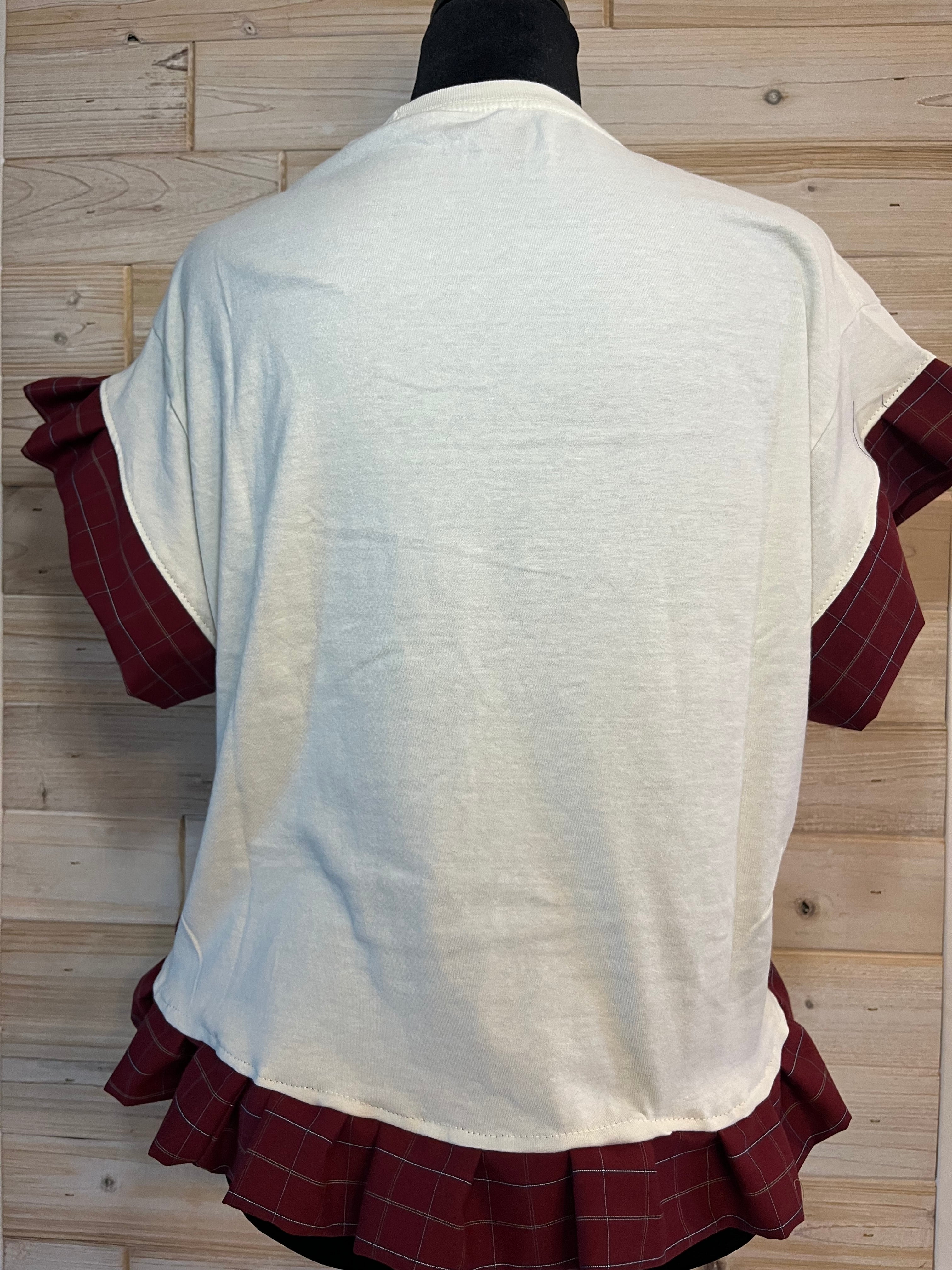 One-of-a-Kind Upcycled MTV Cropped Ruffle T-shirt - L