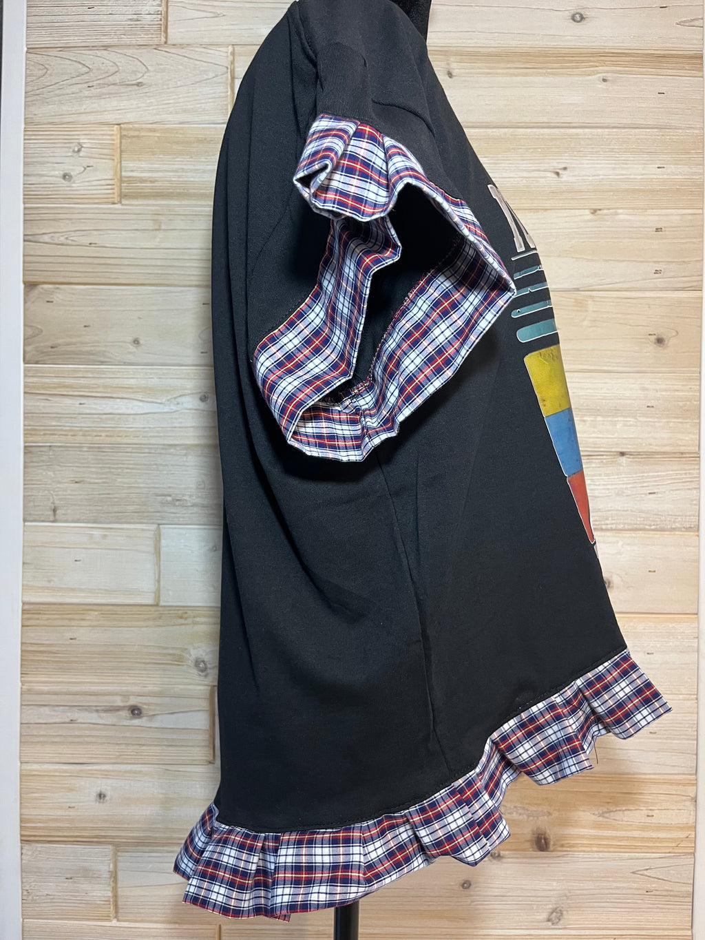 One-of-a-Kind Upcycled “Smalls” Cropped Ruffle T-shirt - L